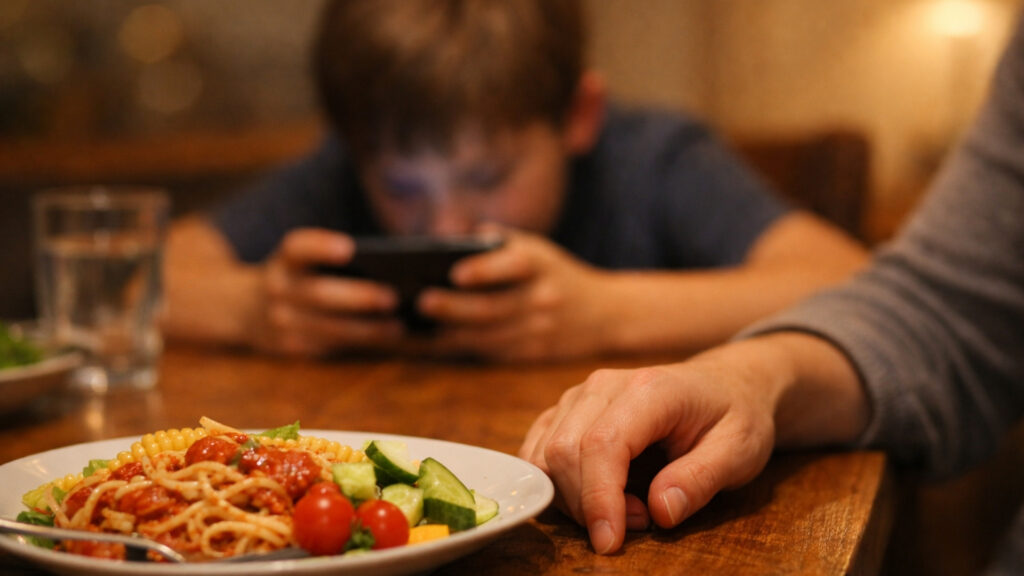 Kennst du das? Das Smartphone steht wie eine unsichtbare Mauer zwischen euch beim Essen. Erfahre, wie du dein Kind sicher durch den digitalen Dschungel begleitest.
